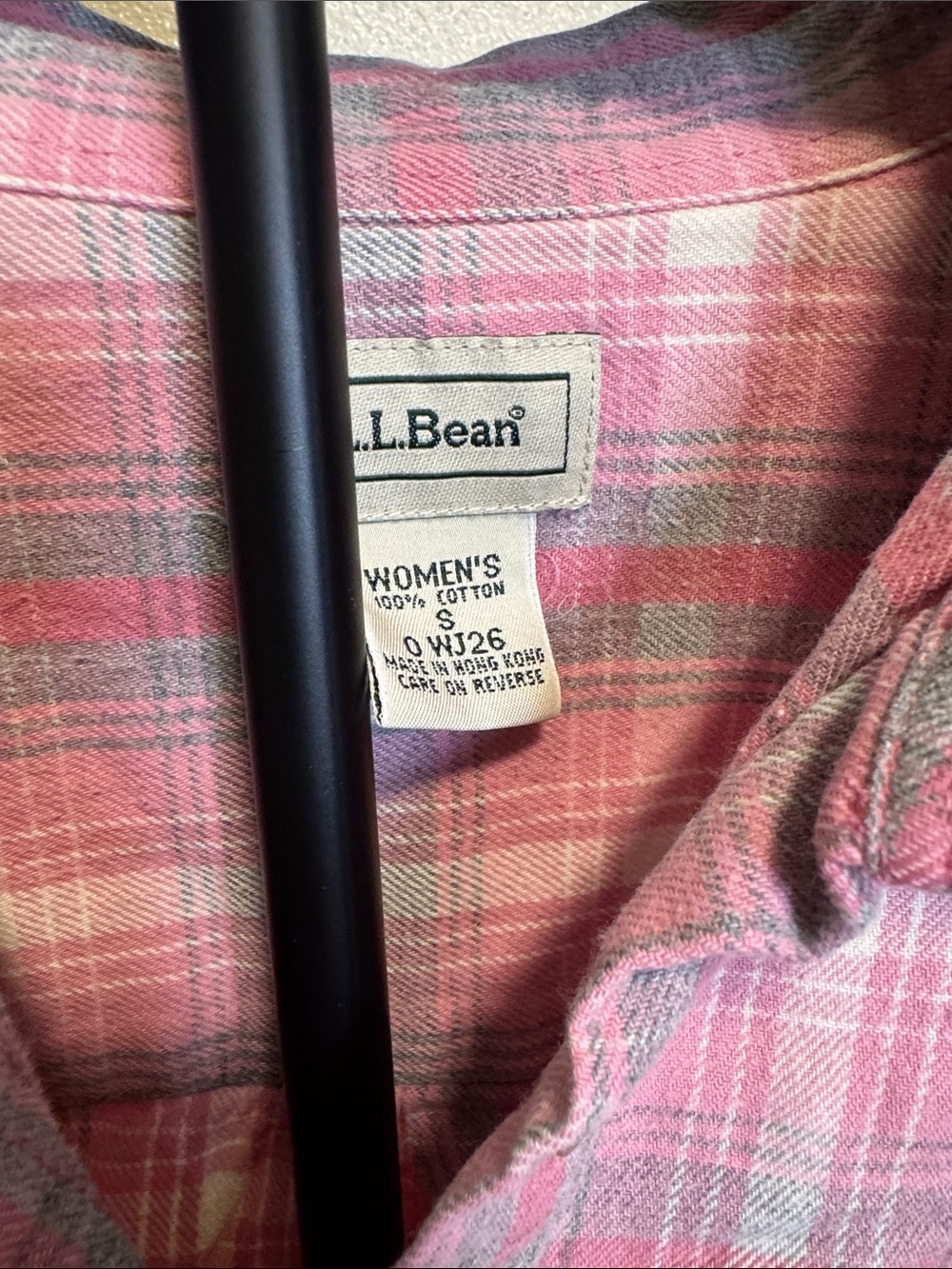 LL Bean Womens Scotch Plaid Flannel Shirt Size Small Pink Grey 0WJ26 - Picture 2 of 8